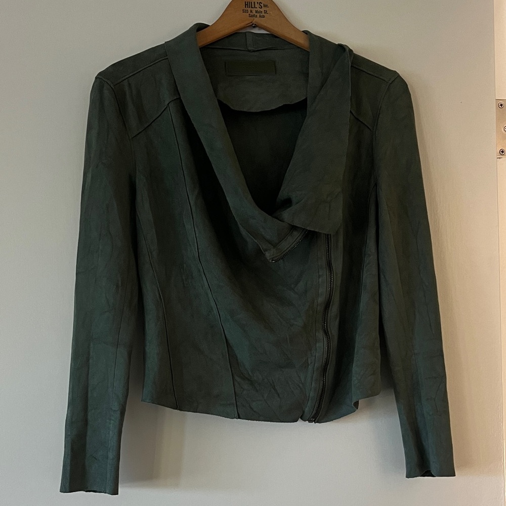 Blank NYC Suede Green Moto Jacket